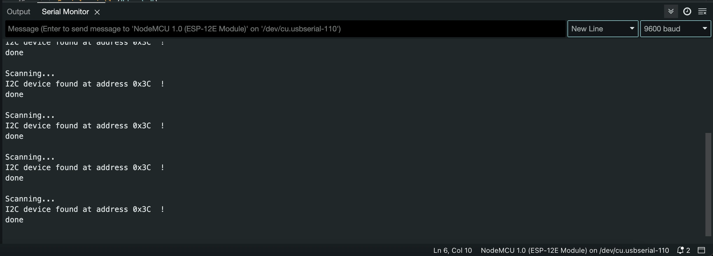 Hasil output alamat di serial monitor.
